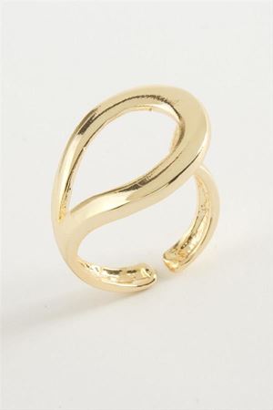 Oval Metal Yüzük - Sarı