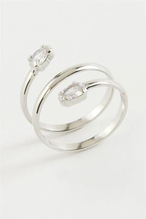 Oval Zirkon Taşlı Yüzük - Sarı