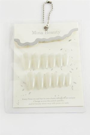 Mina Beauty Kedi Gözü Takma Tırnak - Kırık Beyaz