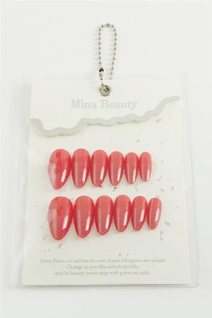 Mina Beauty Kedi Gözü Takma Tırnak - Kırmızı