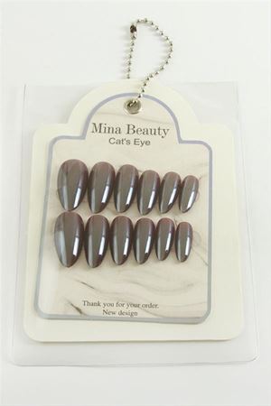 Mina Beauty Kedi Gözü Takma Tırnak - Bordo