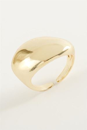 Oval Metal Yüzük - Sarı
