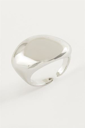 Oval Metal Yüzük - Gümüş Rengi
