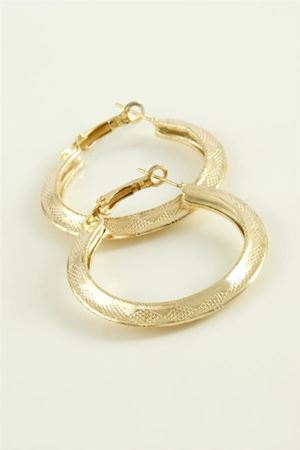 Noktalı Halka Küpe 4 cm - Sarı