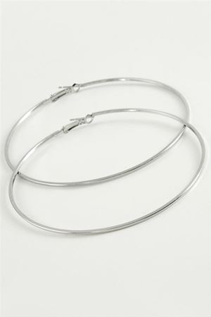 Düz İnce Boru Metal Halka Küpe 8-9-10 cm