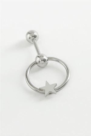 Yıldız Çelik Piercing 1 Adet - Gümüş Rengi