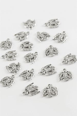 Çifft Başlı Kartal Tesbih Aparatı 50 Gram - Gümüş Rengi