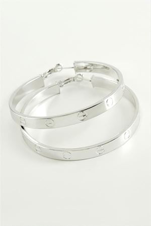Crt Halka Küpe 4,5 cm - Gümüş Rengi