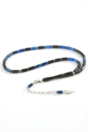 Kapsül Plastik Tesbih 4*10  mm - Lacivert