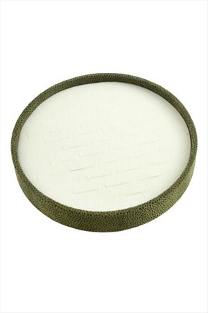Yuvarlak Ahşap Anfora Kumaş Yüzüklük 20 cm - Yeşil