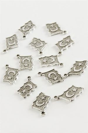 Ay Yıldız Tesbih Püskül Aparatı 50 Gram - Gümüş Rengi