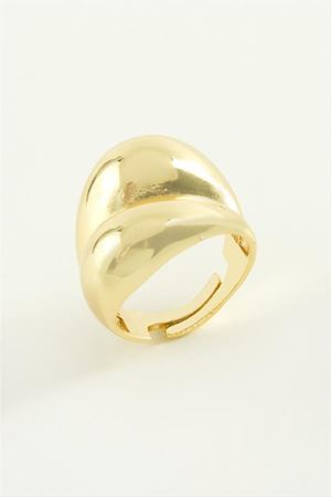 Oval Metal Yüzük - Sarı