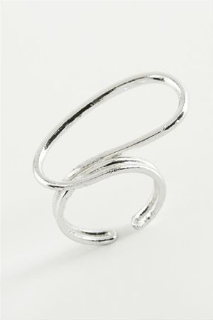 Oval Metal Yüzük - Gümüş Rengi