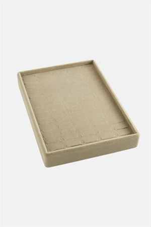 Dikey Anfora Kumaş Batırmalı Yüzük Tablası 17*23 - Sütlü Kahve