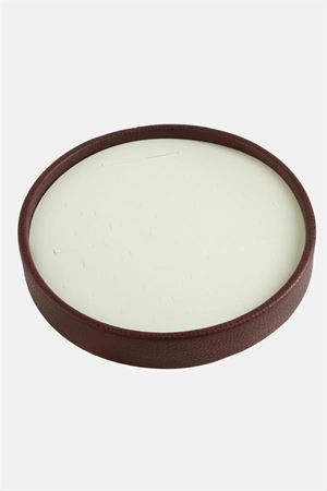 Yuvarlak Ahşap Deri Yüzüklük 20 cm - Bordo