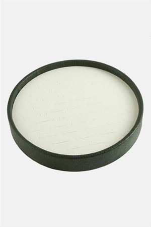 Yuvarlak Ahşap Deri Yüzüklük 20 cm - Gri