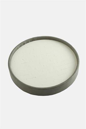 Yuvarlak Ahşap Deri Yüzüklük 20 cm - Gri