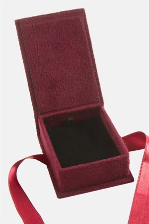 Süet Lüx Set Kolye Kutusu - Bordo