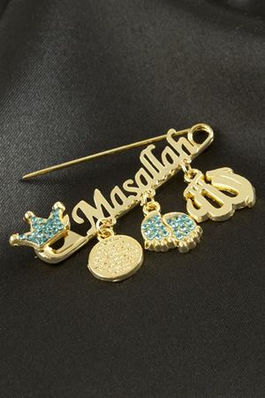 Maşallah Yazılı Broş - Sarı