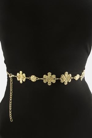 Gül Metal Zincir Kemer - Sarı