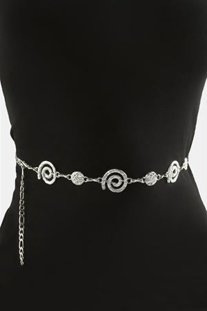 Çiçek Metal Zincir Kemer - Sarı