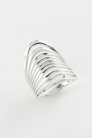 Oval Metal Yüzük - Gümüş Rengi