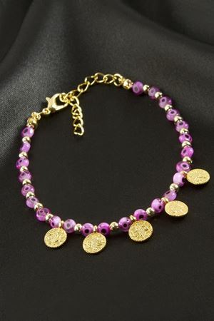 Para Nazarlı Boncuklu Bileklik - Pembe