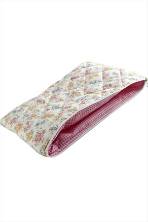 Çiçek Desenli Labtop Bilgisayar Çantası 13*14 inç - Beyaz