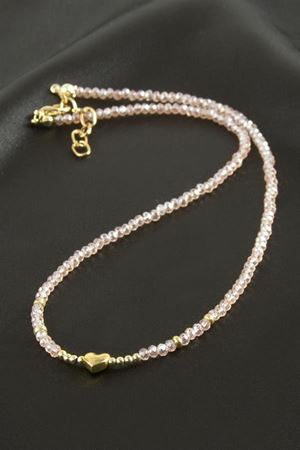 Karışık Kristal Kolye 1 Adet - Pembe