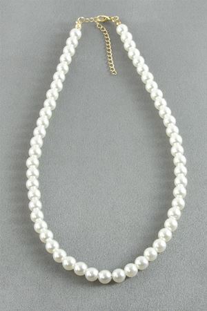 8 mm İnci Kolye - Beyaz