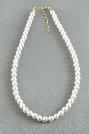 8 mm İnci Kolye - Beyaz