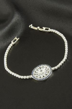 Yuvarlak Zirkon Taşlı Çocuk Bileklik 16 cm - Sarı