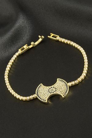 Fiyong Zirkon Taşlı Çocuk Bileklik 16 cm - Sarı