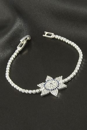 Yıldız Zirkon Taşlı Çocuk Bileklik 16 cm - Gümüş Rengi