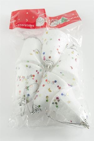 6 Adet Çan Yılbaşı Ağaç Süsü 6 cm - Beyaz
