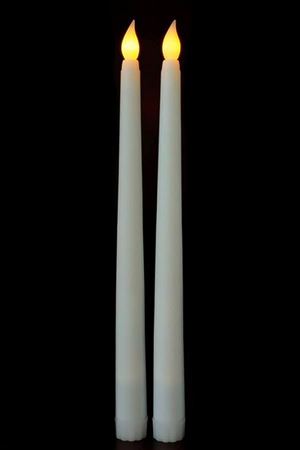 2 Adet Işıklı Şamdan Mum 34 cm - Krem
