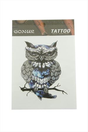 Baykuş Tattoo Dövme Sticker - Beyaz