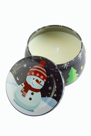 Kardan Adam Yılbaşı Kapaklı Mum 8 cm - Lacivert