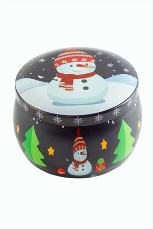 Kardan Adam Yılbaşı Kapaklı Mum 8 cm - Lacivert