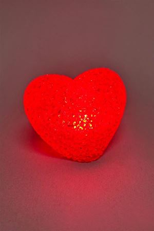 Işıklı Kırmızı Kalp Led Lamba 9 cm - Kırmızı
