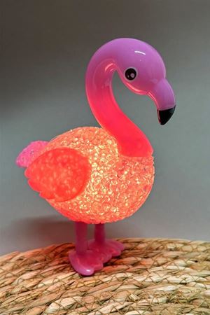Kuğu Işıklı Biblo 13 cm - Pembe