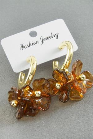 Çiçek İnci Küpe - Siyah