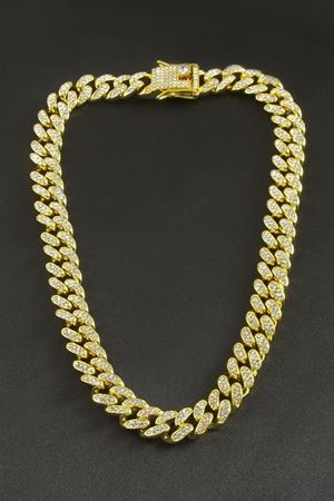 Chain Zirkon Taşlı Lüks Çelik Kolye - Gümüş Rengi