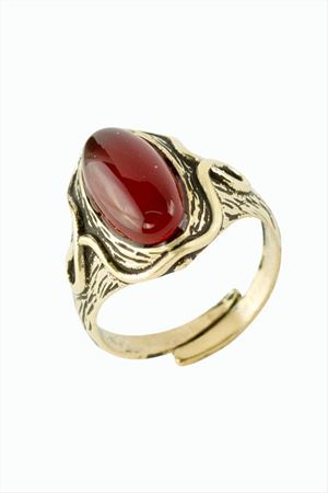 Oval Doğaltaşlı Otantik Yüzük - Akik