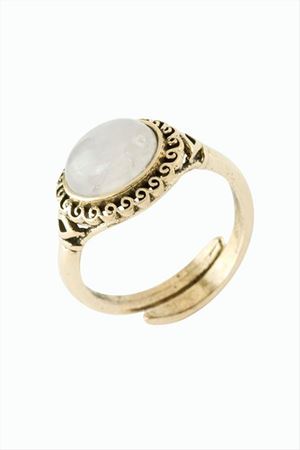 Oval Doğaltaşlı Otantik Yüzük - Pembe Kuvars