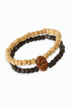 Oval Bambu Ahşap Bileklik 6 mm - Siyah