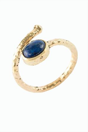 Oval Doğaltaşlı Otantik Yüzük - Lapis