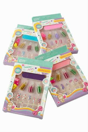 Set Çocuk Takma Tırnak - Ebruli
