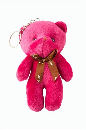 Ayıcık Peluş Çanta Anahtarlık 13 cm - Fuşya