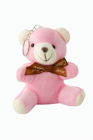 Ayıcık Peluş Çanta Anahtarlık 12 cm - Pembe